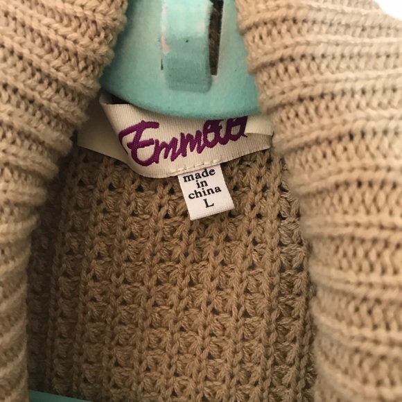 Emmelee | women’s sweater jacket camel color Sz L - Picture 4 of 6